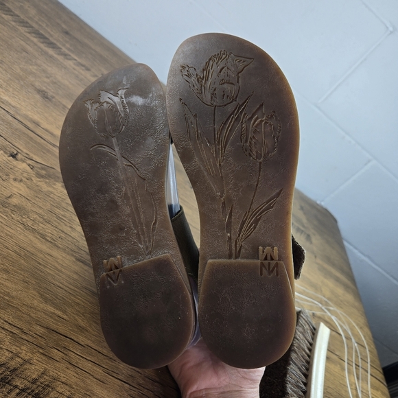 El Naturalista Khaki Green Leather Open Toe Ankle Strap Sandals - Picture 4 of 13